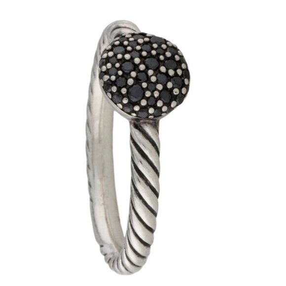 DAVID YURMAN DIAMOND 0.28 CTW STERLING SILVER 925 PETITE CABLE RING - Picture 5 of 8
